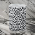 Tabouret de 45 cm, Céramique, Cylindrique, Géométrie Texturée, Extérieur, Gris