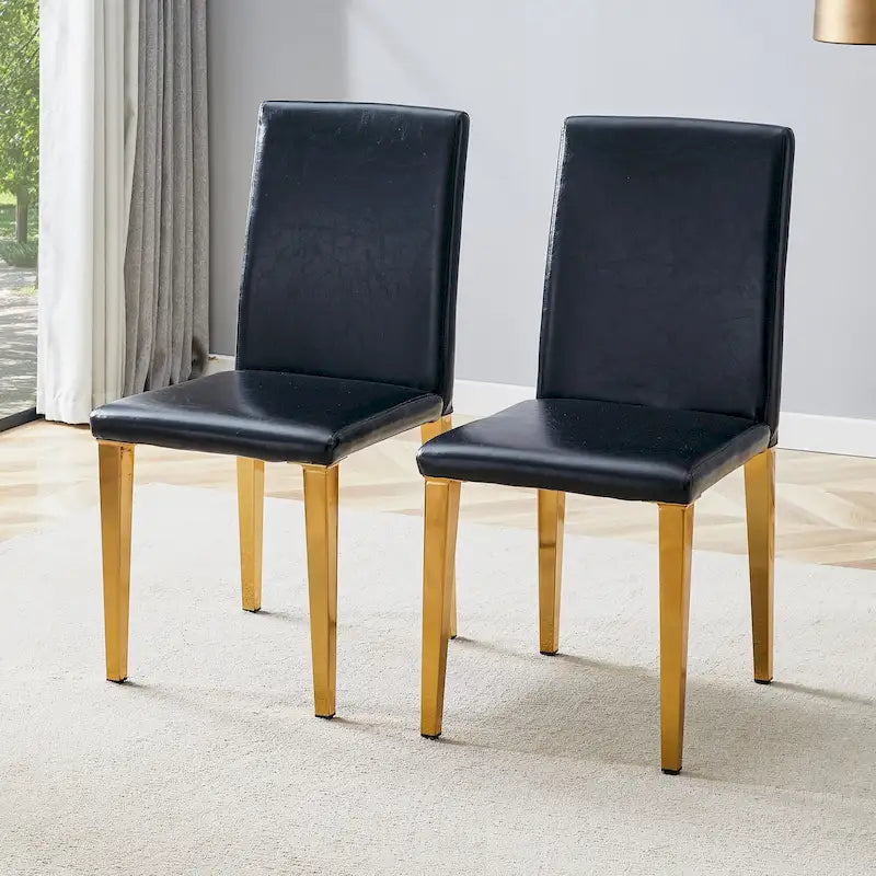Chaises de salle à manger modernes avec pieds en métal, Chaise d'appoint, Chaise de cuisine sans accoudoirs pour salle à manger