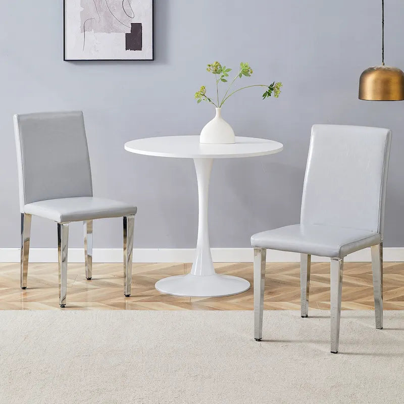 Chaises de salle à manger modernes avec pieds en métal, Chaise d'appoint, Chaise de cuisine sans accoudoirs pour salle à manger