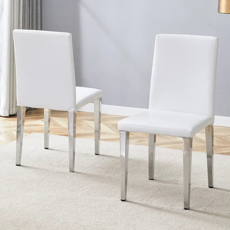 Chaises de salle à manger modernes avec pieds en métal, Chaise d'appoint, Chaise de cuisine sans accoudoirs pour salle à manger