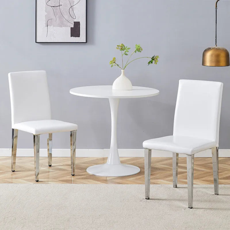 Chaises de salle à manger modernes avec pieds en métal, Chaise d'appoint, Chaise de cuisine sans accoudoirs pour salle à manger