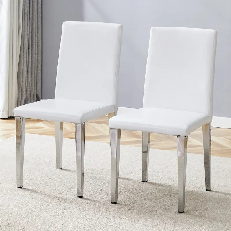 Chaises de salle à manger modernes avec pieds en métal, Chaise d'appoint, Chaise de cuisine sans accoudoirs pour salle à manger