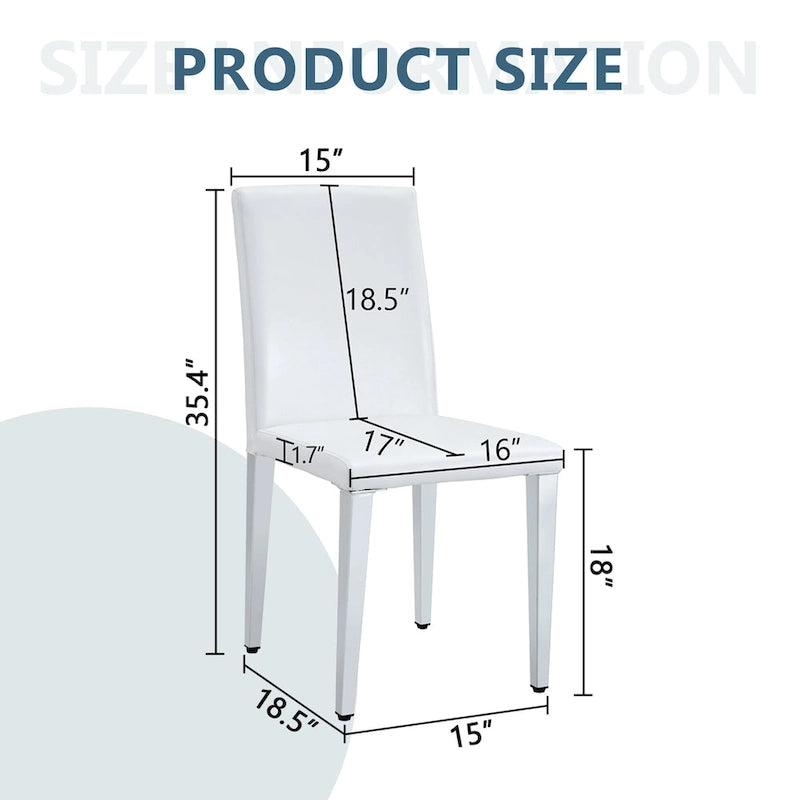 Chaises de salle à manger modernes avec pieds en métal, Chaise d'appoint, Chaise de cuisine sans accoudoirs pour salle à manger