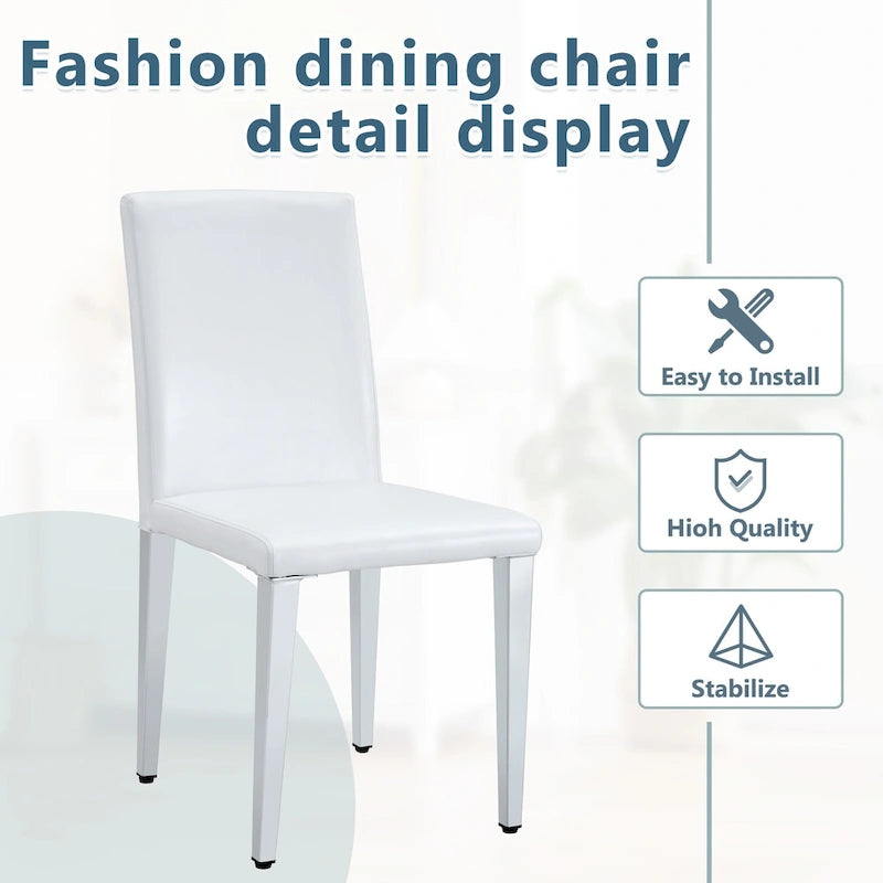 Chaises de salle à manger modernes avec pieds en métal, Chaise d'appoint, Chaise de cuisine sans accoudoirs pour salle à manger
