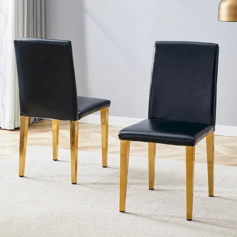 Chaises de salle à manger modernes avec pieds en métal, Chaise d'appoint, Chaise de cuisine sans accoudoirs pour salle à manger