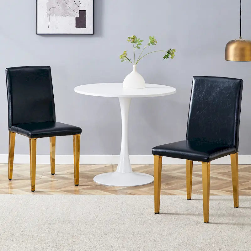 Chaises de salle à manger modernes avec pieds en métal, Chaise d'appoint, Chaise de cuisine sans accoudoirs pour salle à manger