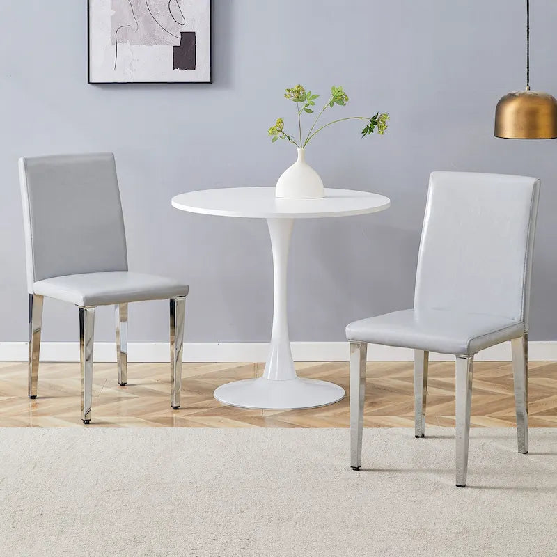 Chaises de salle à manger modernes avec pieds en métal, Chaise d'appoint, Chaise de cuisine sans accoudoirs pour salle à manger