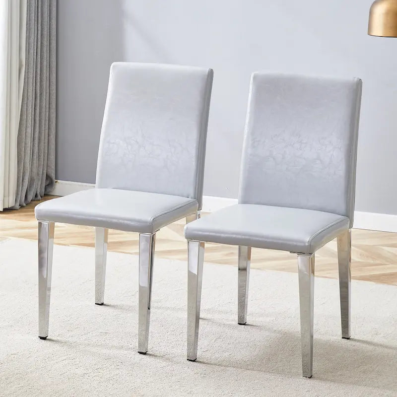 Chaises de salle à manger modernes avec pieds en métal, Chaise d'appoint, Chaise de cuisine sans accoudoirs pour salle à manger