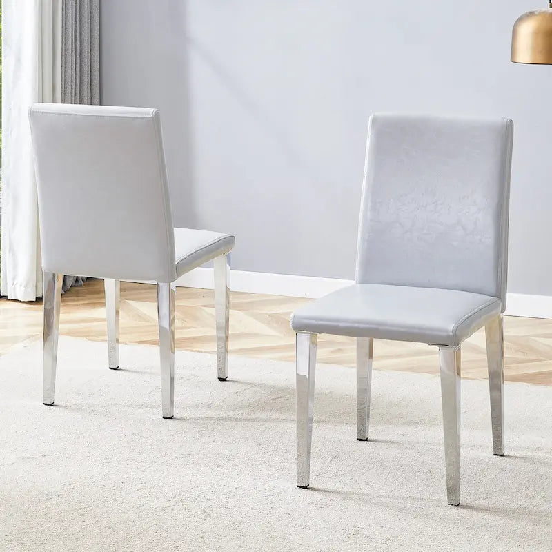 Chaises de salle à manger modernes avec pieds en métal, Chaise d'appoint, Chaise de cuisine sans accoudoirs pour salle à manger