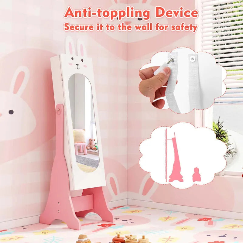 Meuble à bijoux pour enfants sur pied Rangement à bijoux pour enfants