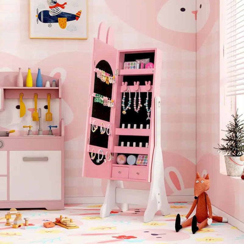 Meuble à bijoux pour enfants sur pied Rangement à bijoux pour enfants