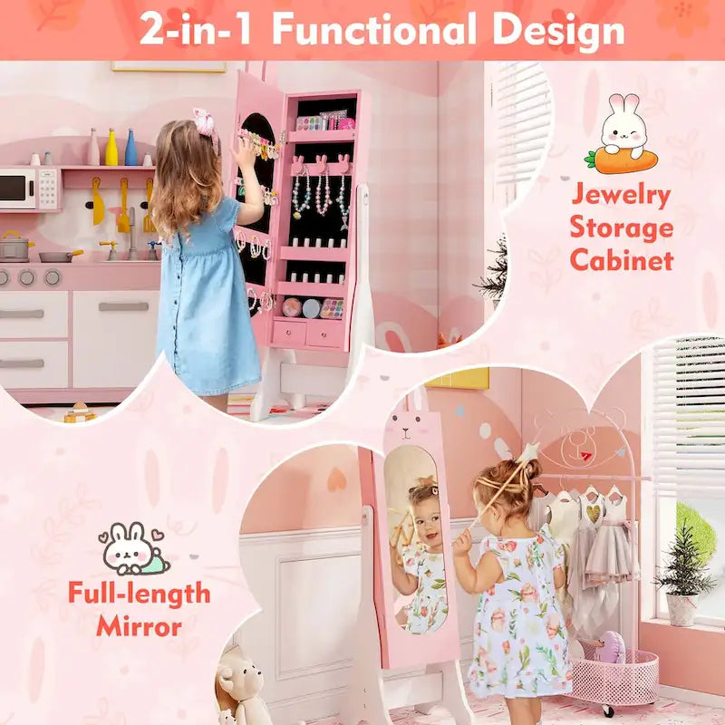 Meuble à bijoux pour enfants sur pied Rangement à bijoux pour enfants