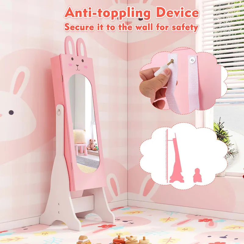 Meuble à bijoux pour enfants sur pied Rangement à bijoux pour enfants