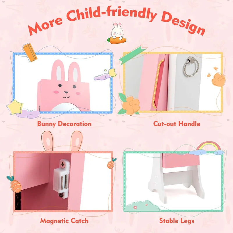 Meuble à bijoux pour enfants sur pied Rangement à bijoux pour enfants