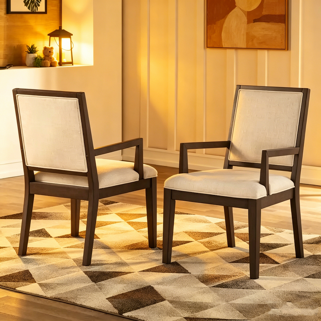 Fauteuils en bois, lot de deux