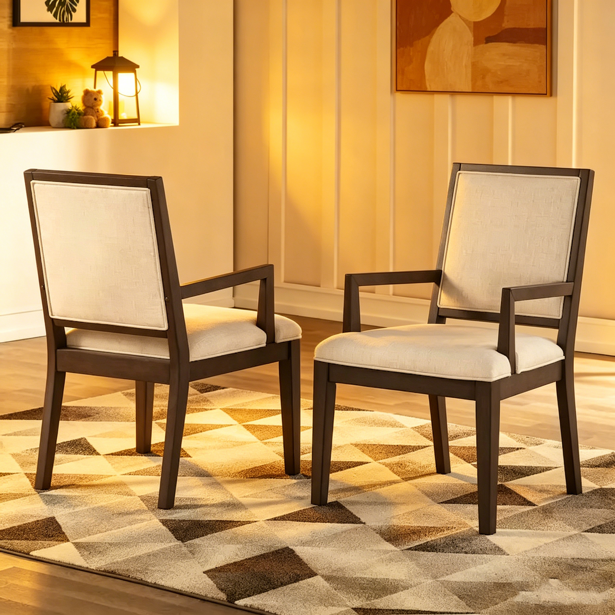 Fauteuils en bois, lot de deux