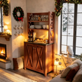 Meuble de rangement multifonctionnel en noyer rustique