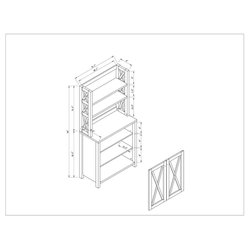 Meuble de rangement multifonctionnel en noyer rustique