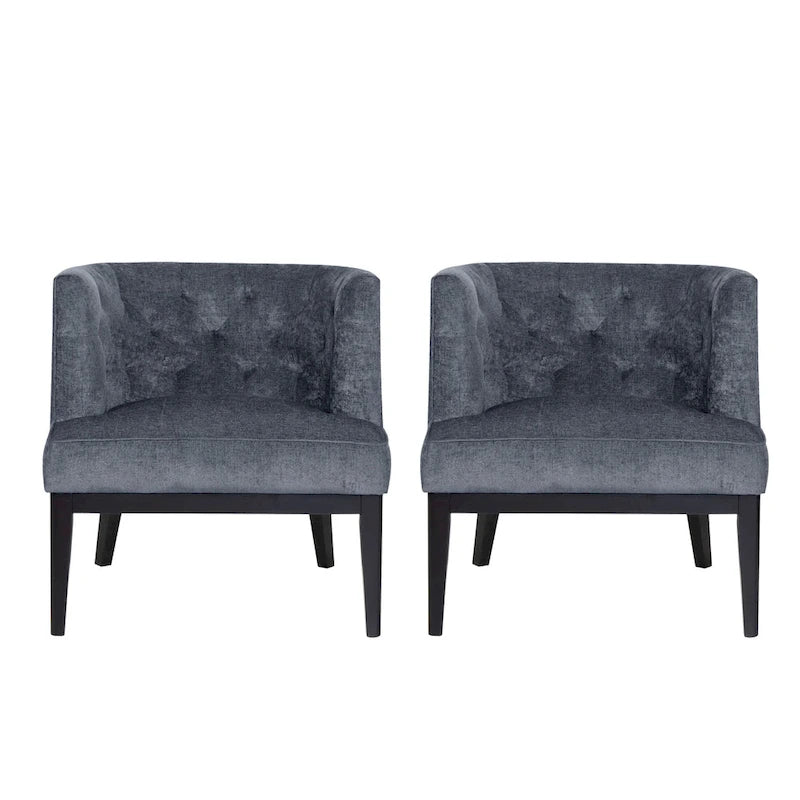 Fauteuils rembourrés avec revêtement en tissu ou en cuir artificiel (deux chaises par lot).
