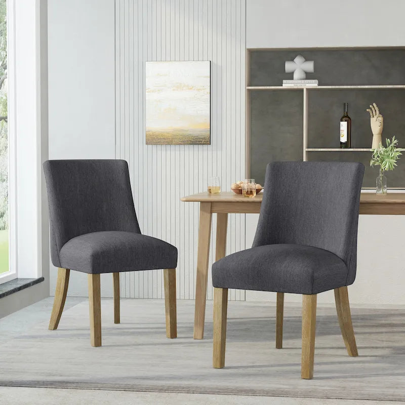 Chaises de salle à manger en tissu (deux chaises par ensemble).