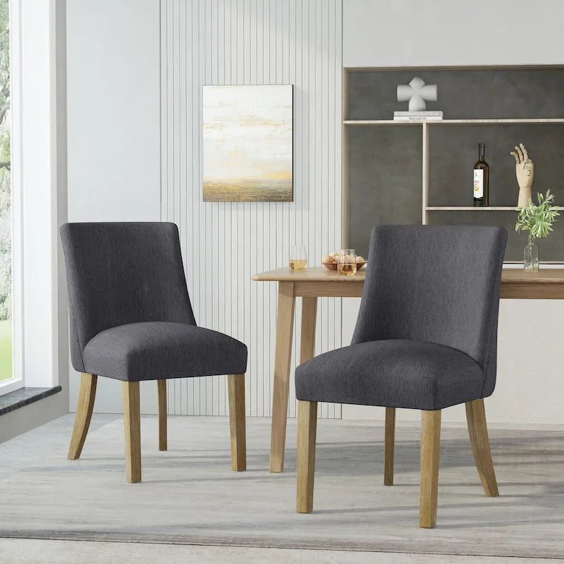Chaises de salle à manger en tissu (deux chaises par ensemble).