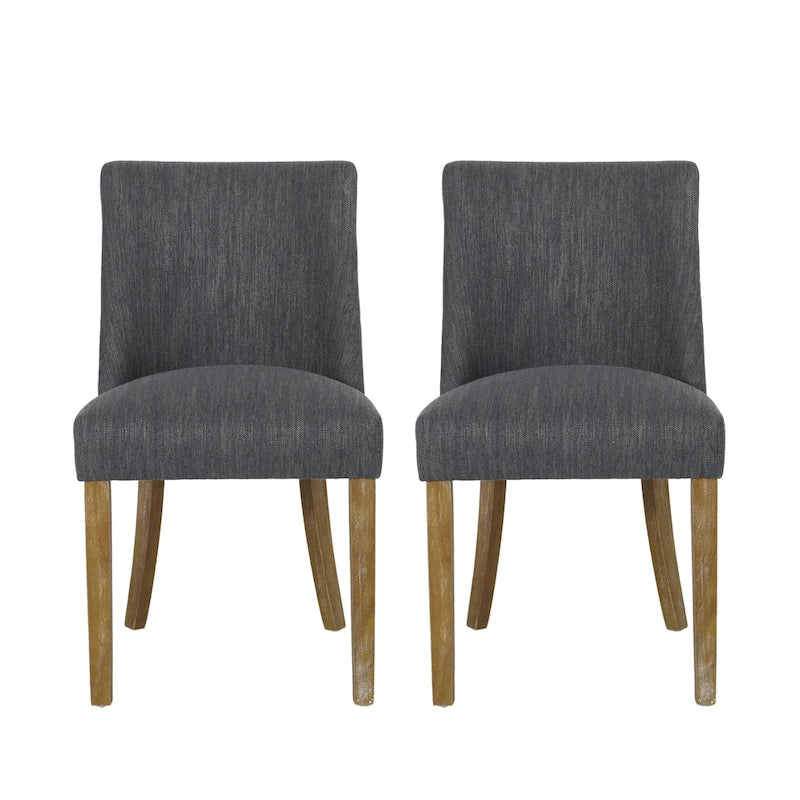 Chaises de salle à manger en tissu (deux chaises par ensemble).