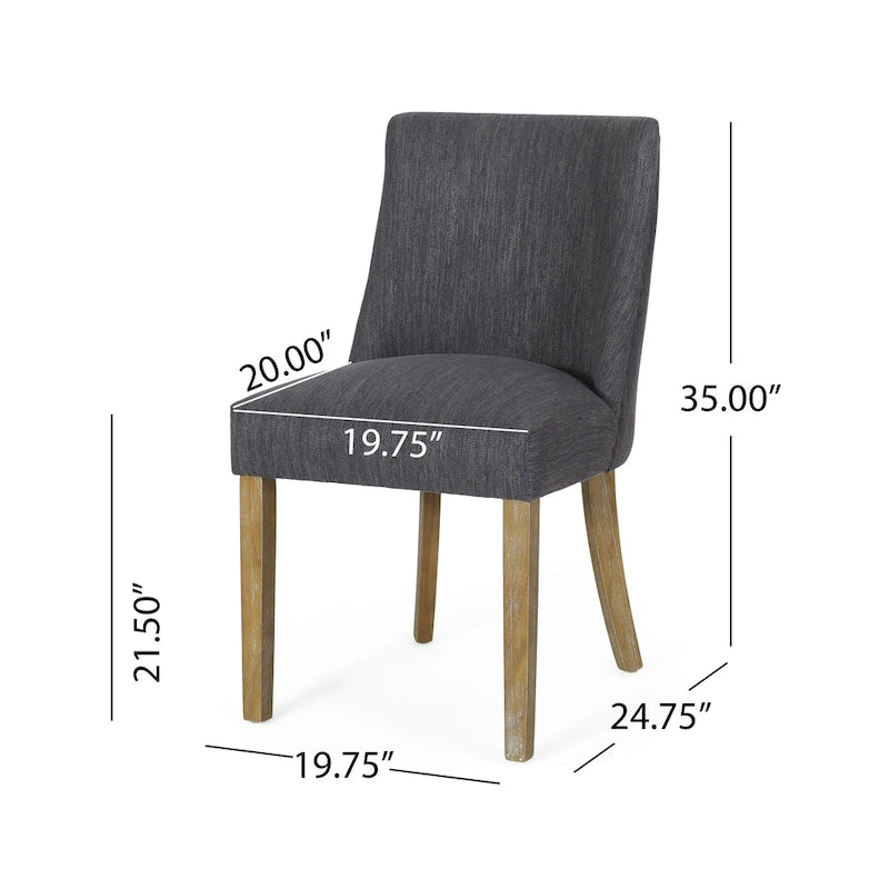 Chaises de salle à manger en tissu (deux chaises par ensemble).