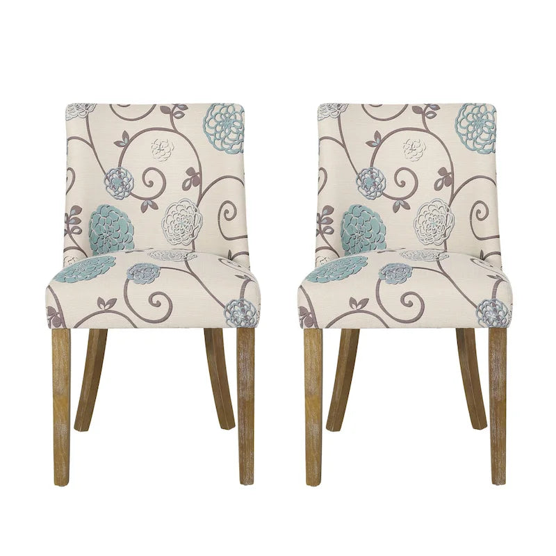 Chaises de salle à manger en tissu (deux chaises par ensemble).