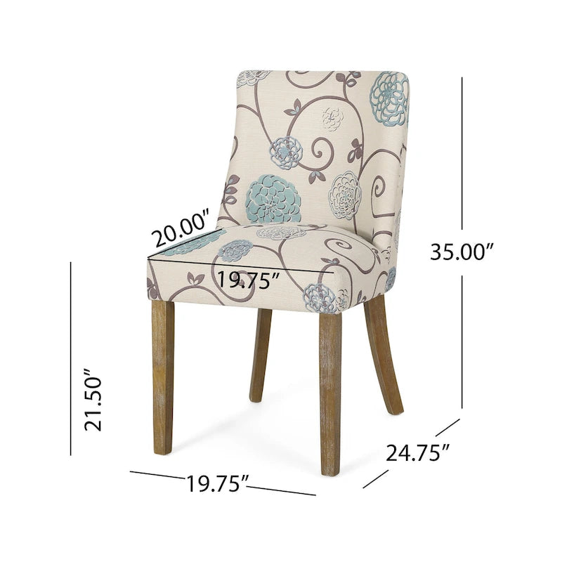 Chaises de salle à manger en tissu (deux chaises par ensemble).