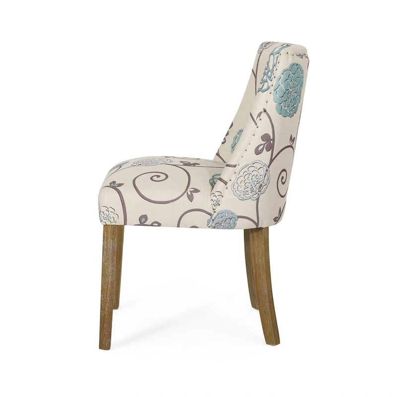 Chaises de salle à manger en tissu (deux chaises par ensemble).