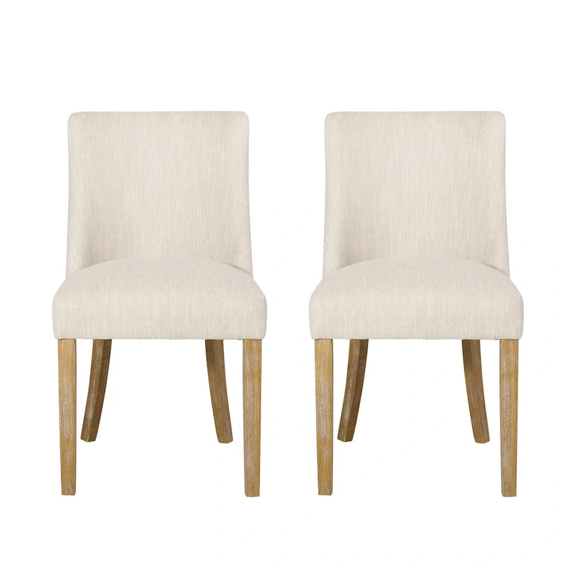 Chaises de salle à manger en tissu (deux chaises par ensemble).