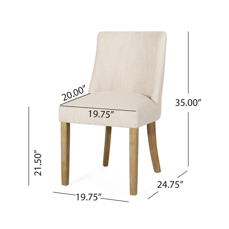 Chaises de salle à manger en tissu (deux chaises par ensemble).