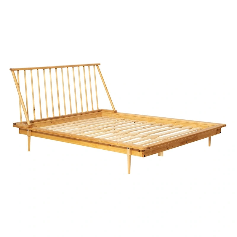 Lit plateforme fuselé en bois massif