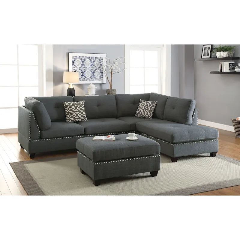 Ensemble de trois coussins réversibles pour chaise longue et canapé