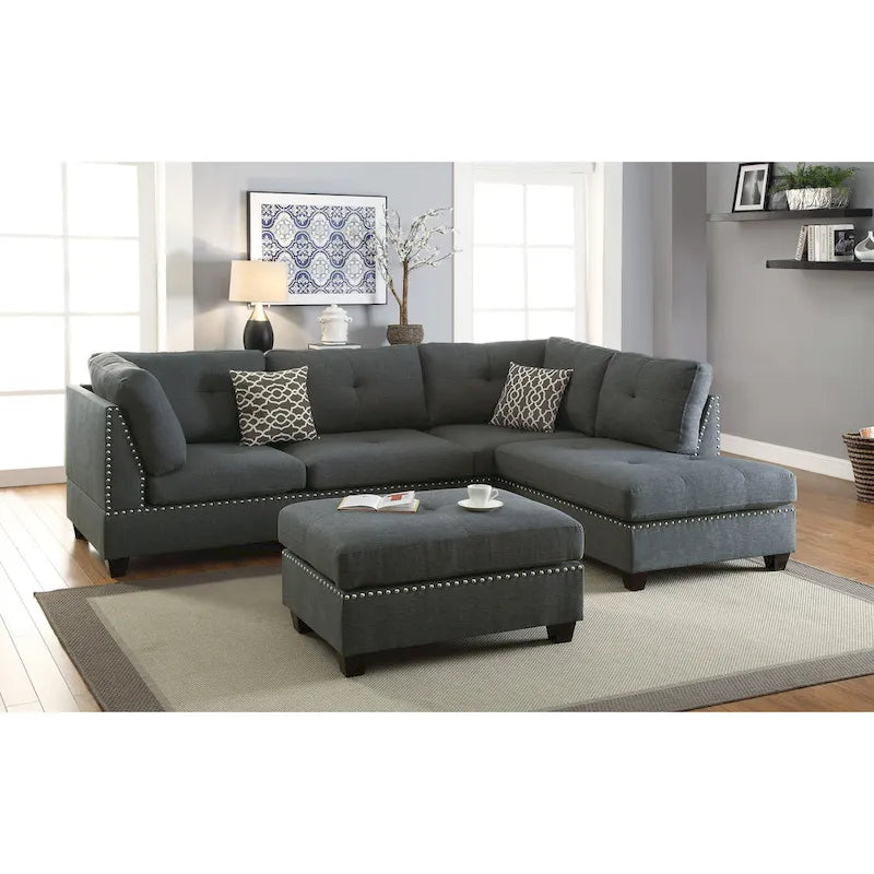 Ensemble de trois coussins réversibles pour chaise longue et canapé