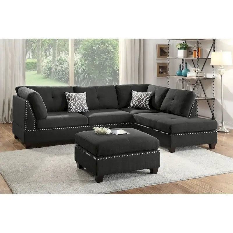 Ensemble de trois coussins réversibles pour chaise longue et canapé