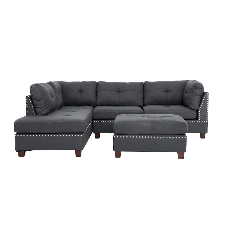 Ensemble de trois coussins réversibles pour chaise longue et canapé
