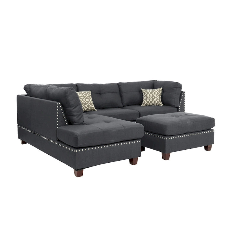 Ensemble de trois coussins réversibles pour chaise longue et canapé