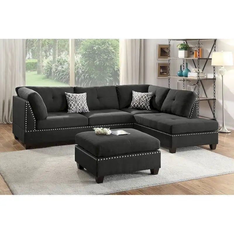 Ensemble de trois coussins réversibles pour chaise longue et canapé