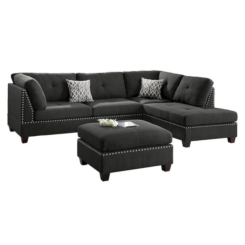 Ensemble de trois coussins réversibles pour chaise longue et canapé