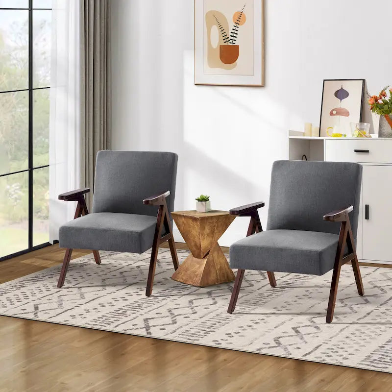 Deux chaises longues rembourrées, convenant au salon et à la chambre.
