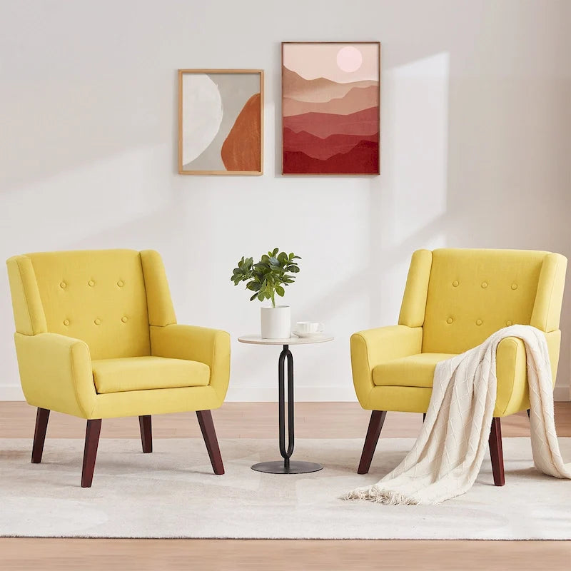 Ensemble de deux fauteuils capitonnés modernes