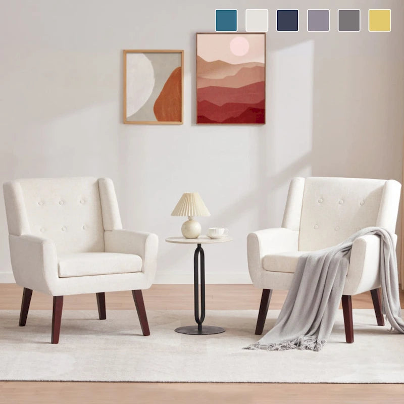 Ensemble de deux fauteuils capitonnés modernes