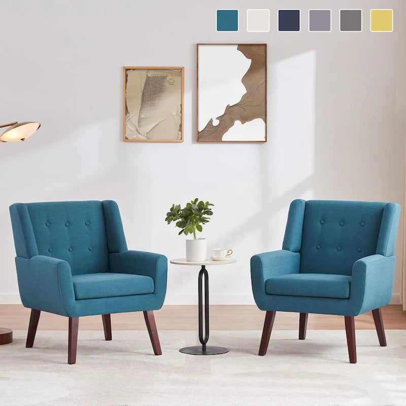 Ensemble de deux fauteuils capitonnés modernes