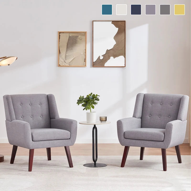 Ensemble de deux fauteuils capitonnés modernes