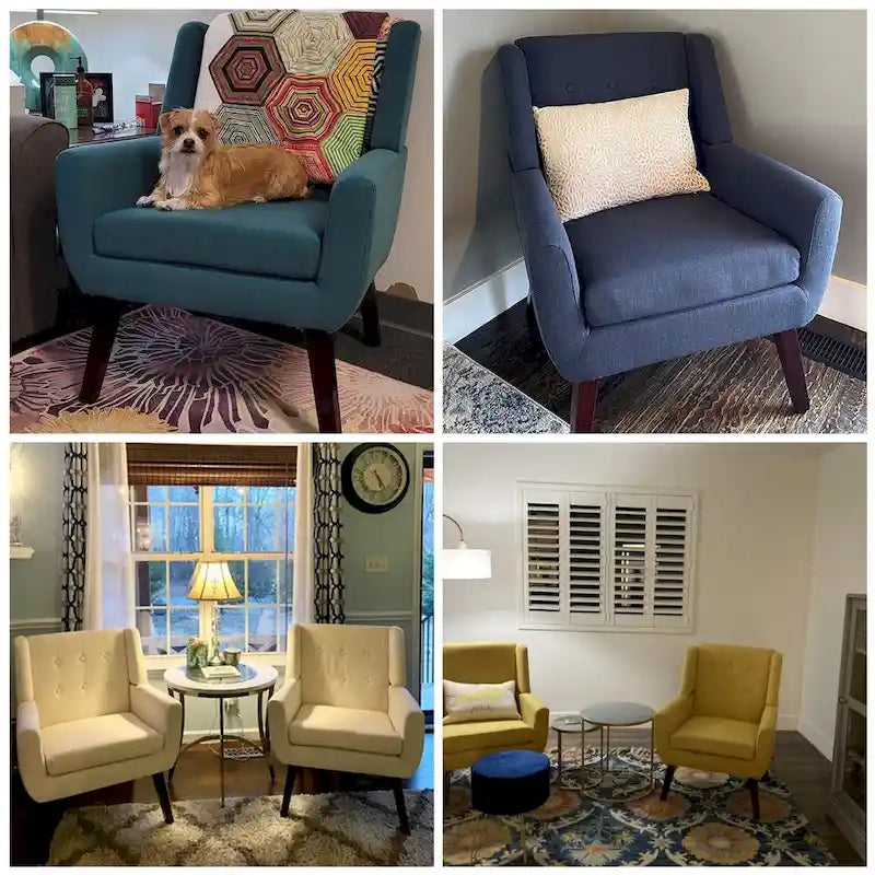 Ensemble de deux fauteuils capitonnés modernes