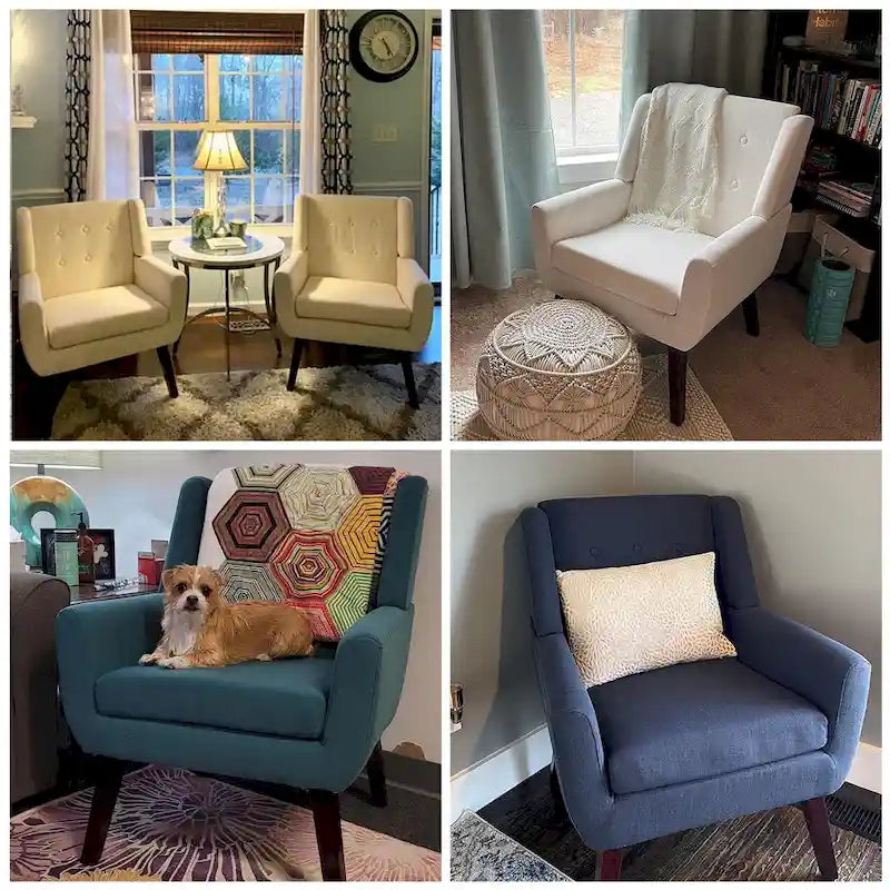 Ensemble de deux fauteuils capitonnés modernes