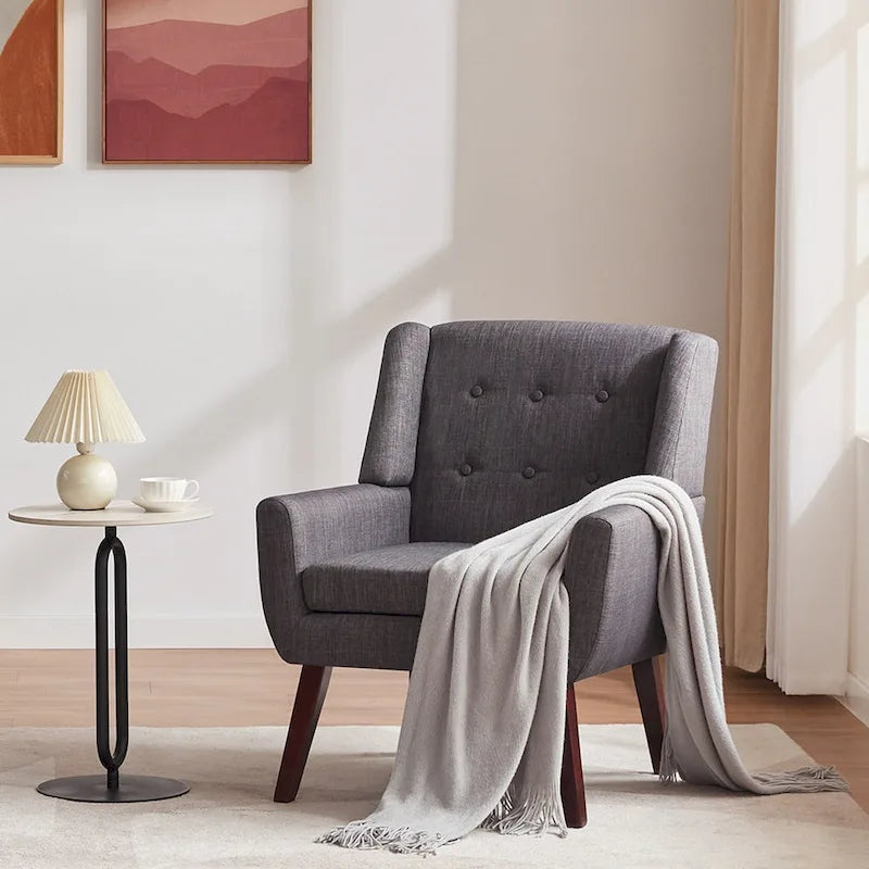 Ensemble de deux fauteuils capitonnés modernes