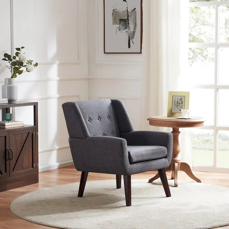 Ensemble de deux fauteuils capitonnés modernes
