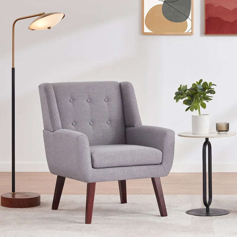 Ensemble de deux fauteuils capitonnés modernes